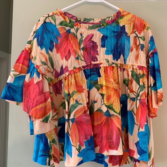 Women's Farm Rio Marys Garden Blouse Large - Picture 2 of 5